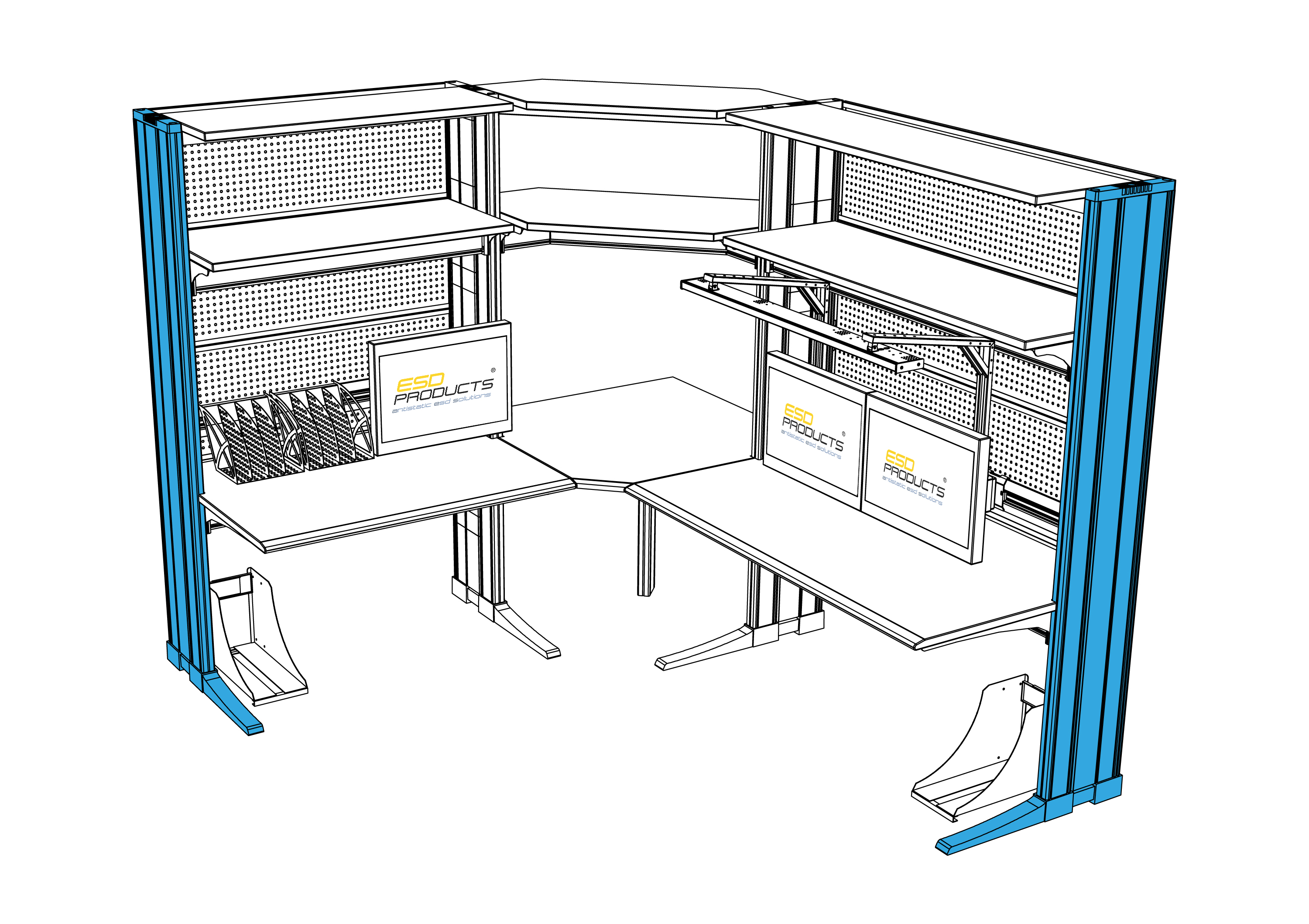 AES ESD Side Legs for ESD Workstations Corner config AES Oscar el.eng p.46 3